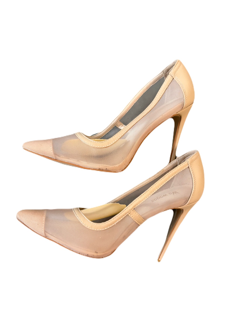 Sheer Pointed-Toe Nude Stiletto Pumps